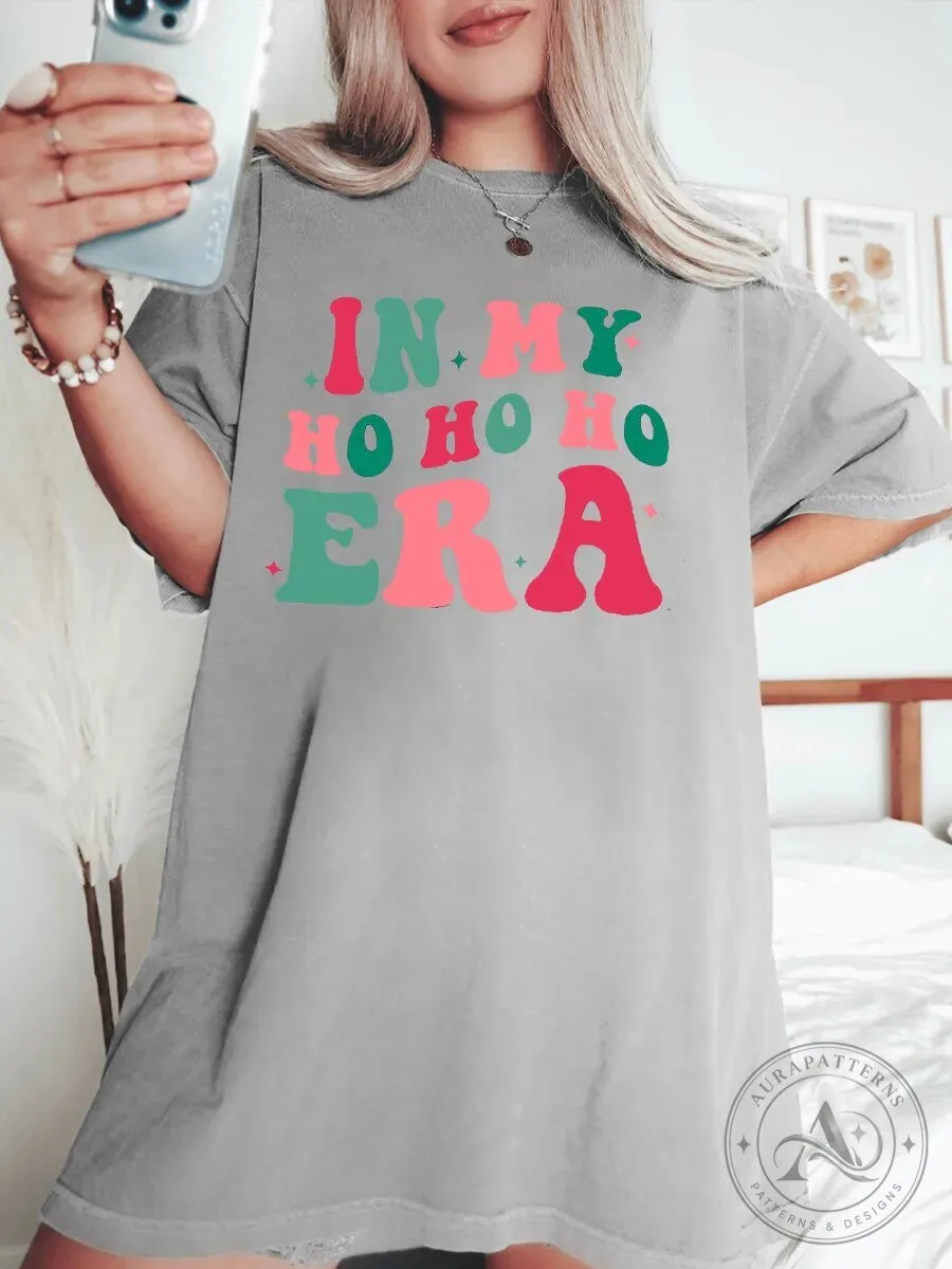 In My Ho Ho Ho Era Christmas Holiday Festive Gray T-Shirt