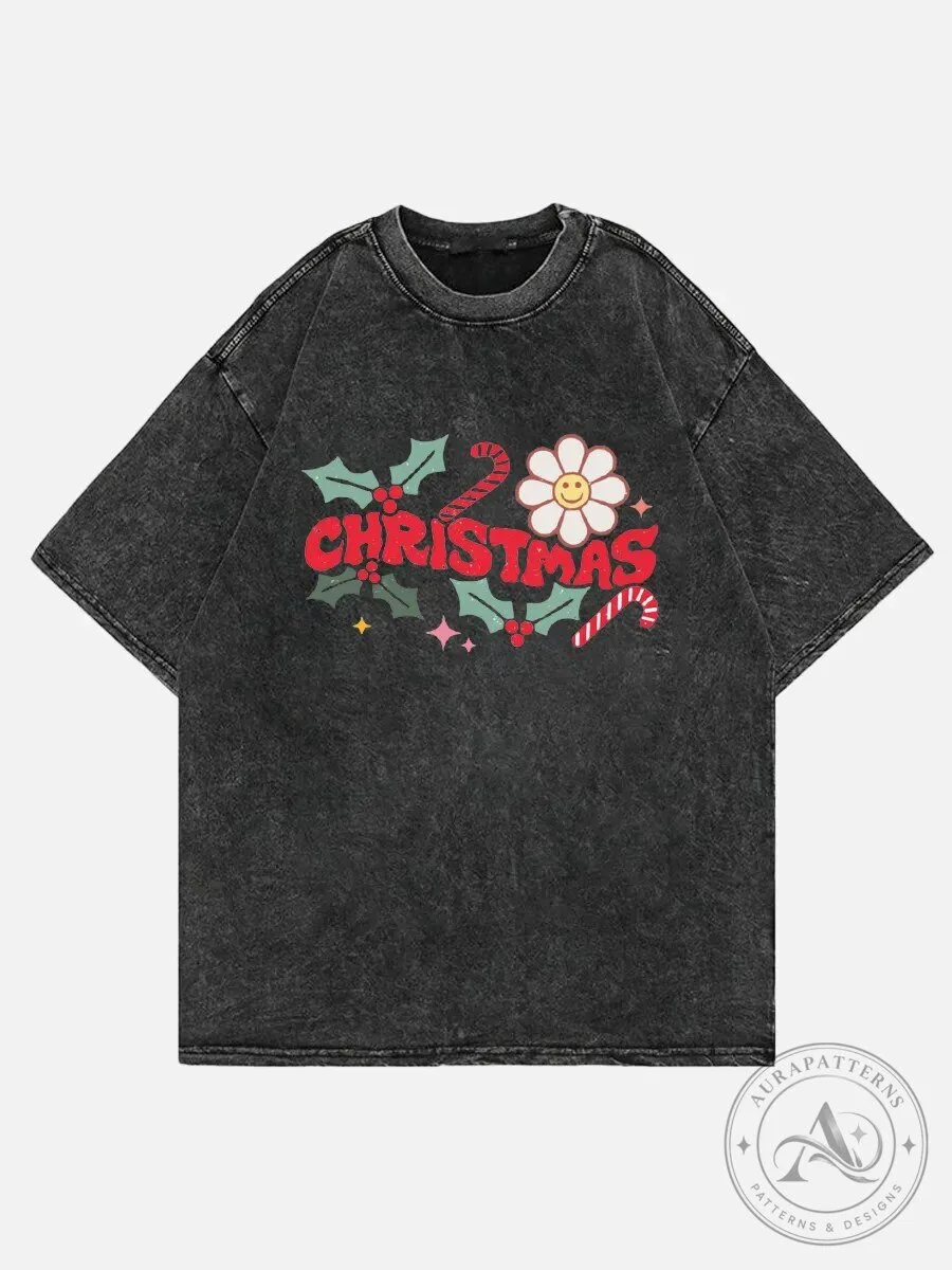 Christmas Holiday It's The Most Wonderful Time Washed T-Shirt