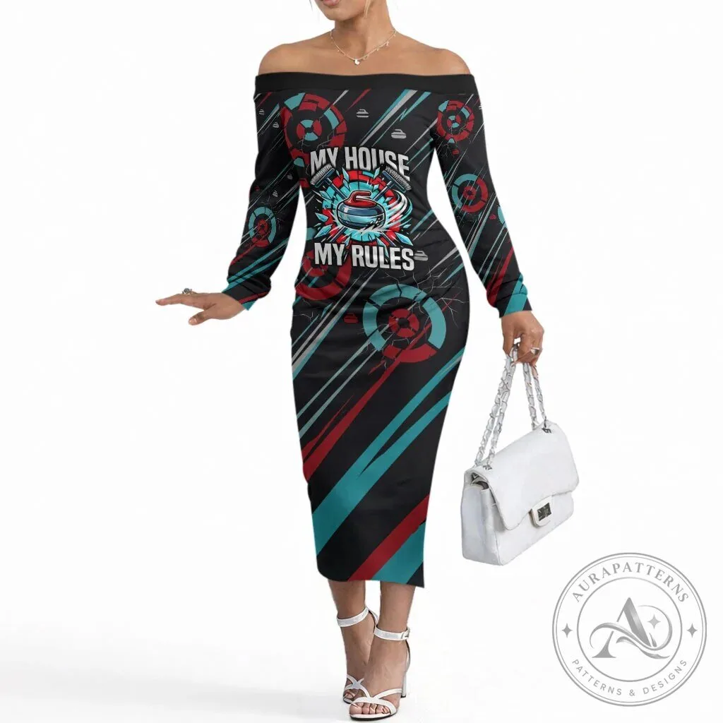 Curling My House My Rules Off The Shoulder Long Sleeve Dress 1 Curling My House My Rules Off The Shoulder Long Sleeve Dress