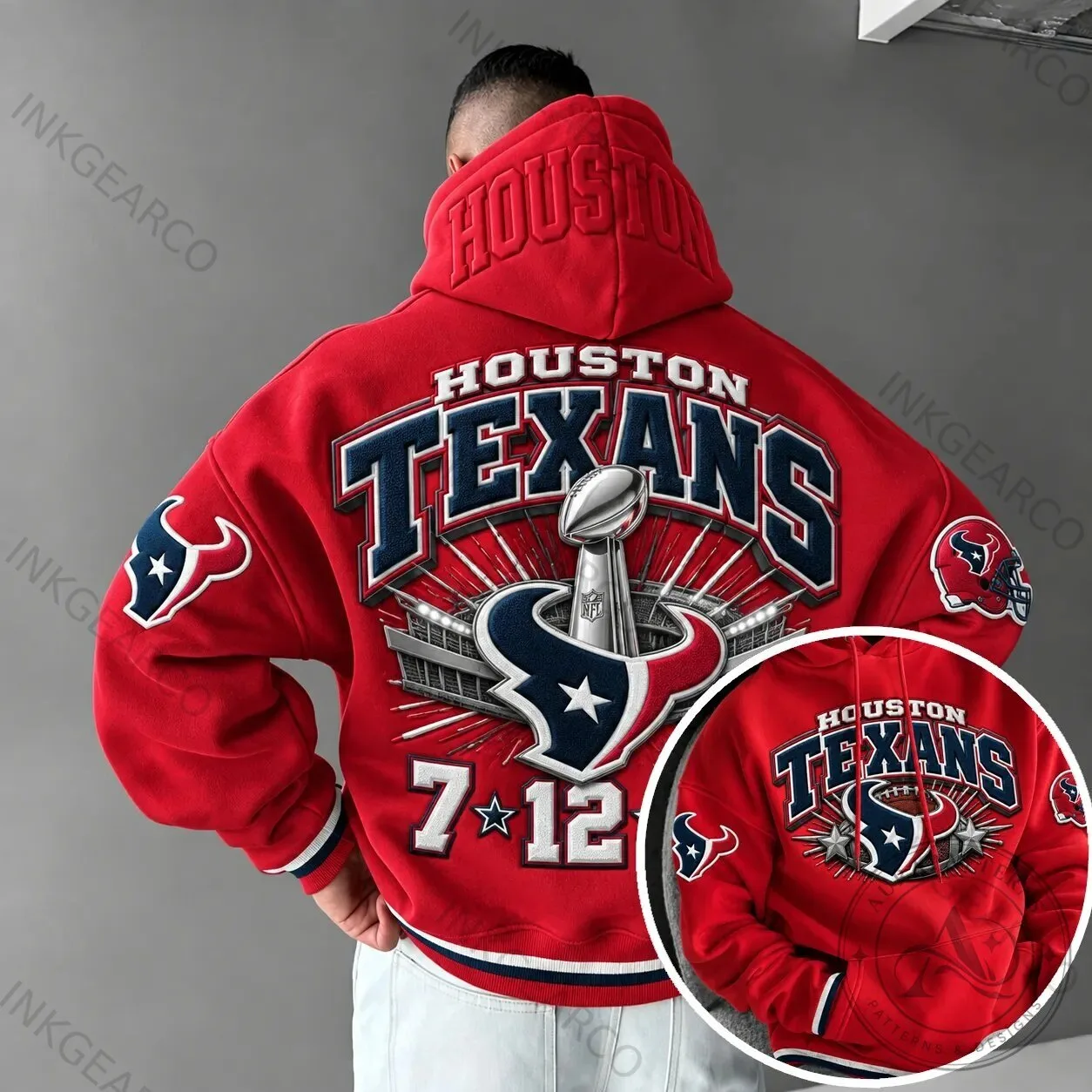 Red Hoodie of Houston Texans NFL Team - Super Bowl Champions Edition
