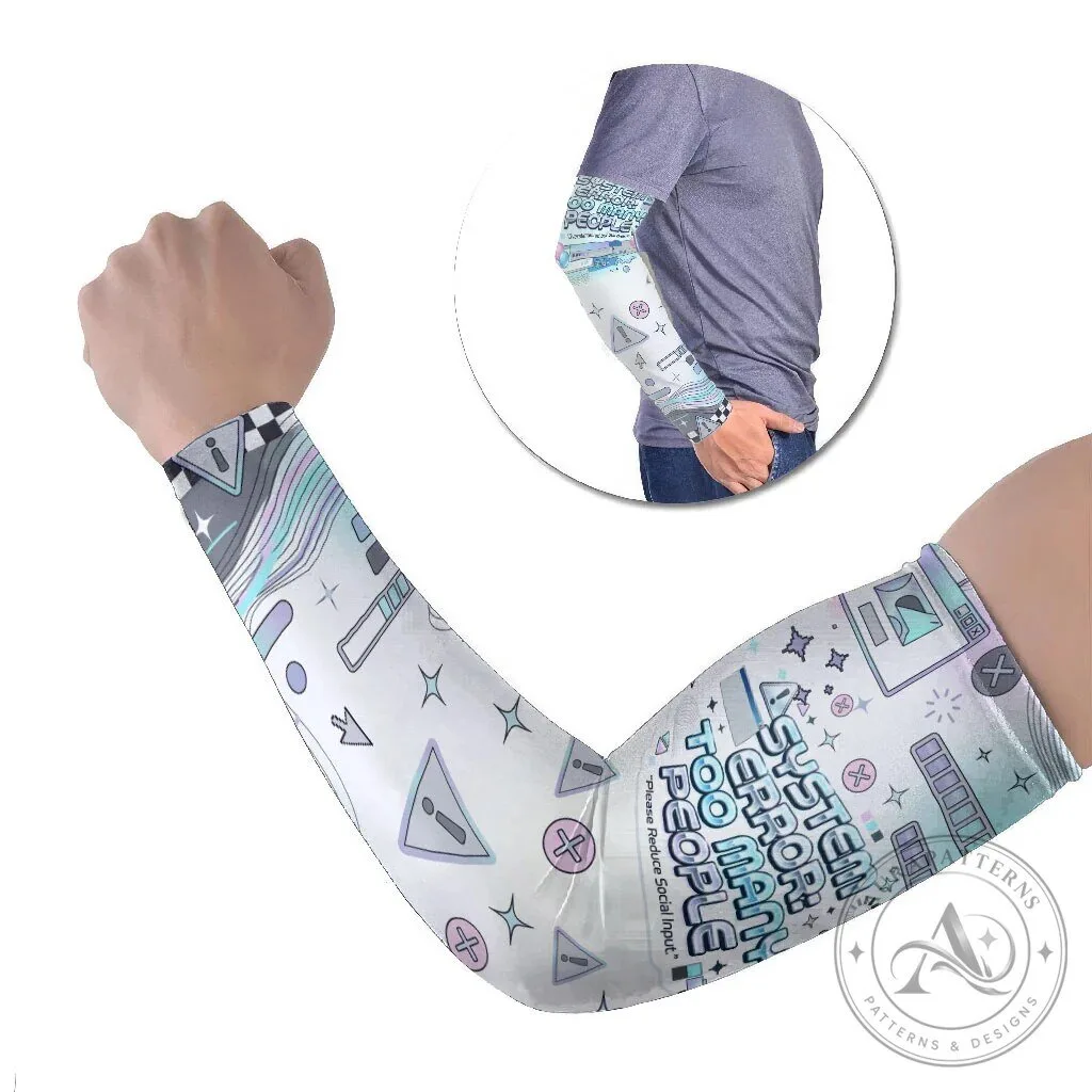 System Error Too Many People Cyber Aesthetic Arm Sleeves