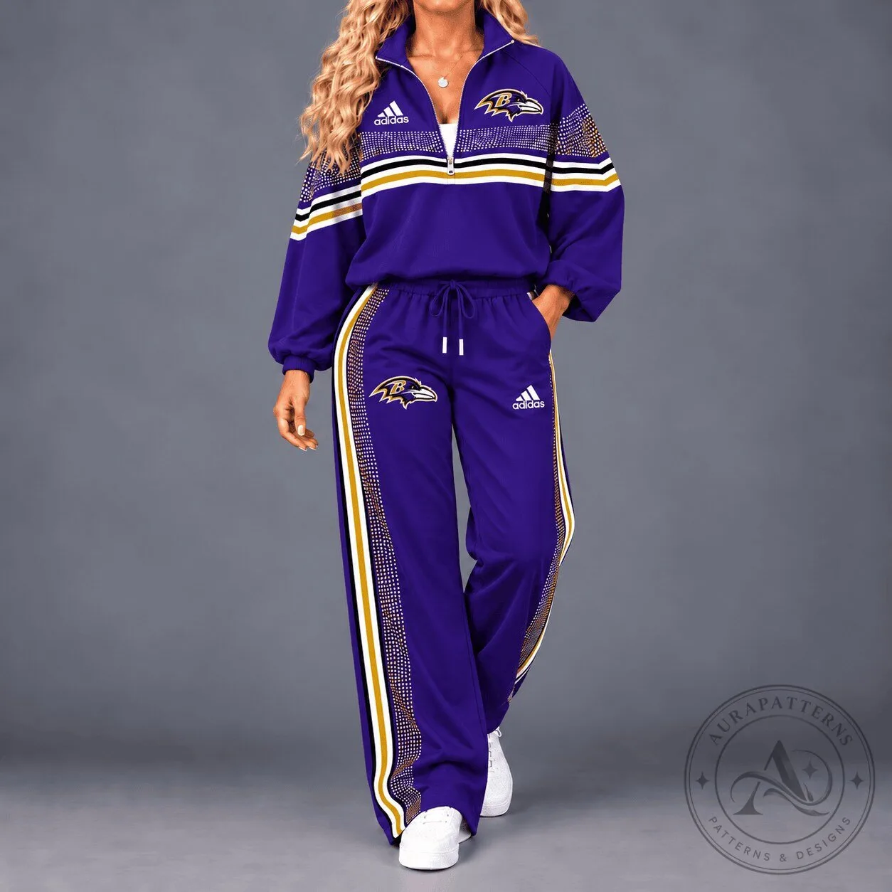 Baltimore Ravens NFL Team Spirit Gradient Dot Stripe Quarter Zip Tracksuit Jacket