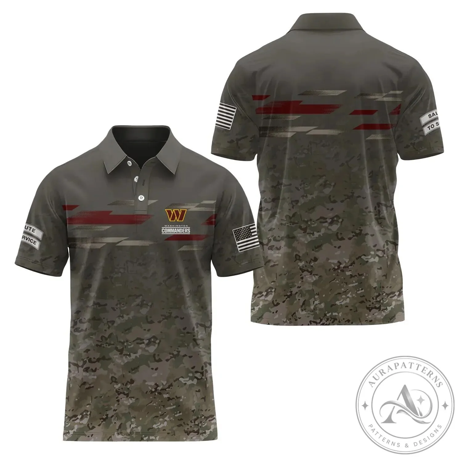Digital Camouflage Polo Shirt for Salute To Service by Washington Commanders