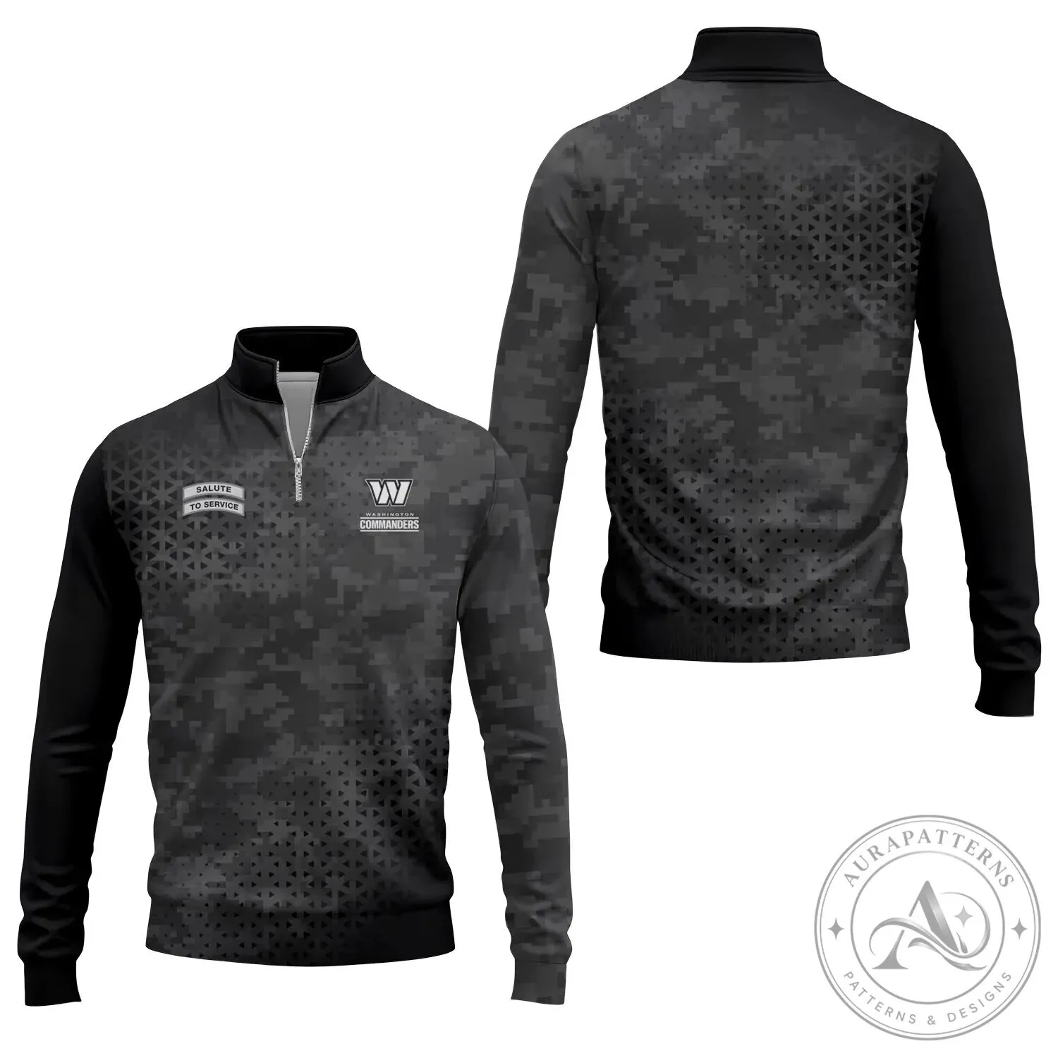 Quarter-Zip Pullover Sweatshirt for Washington Commanders Salute To Service 5 Quarter-Zip Pullover Sweatshirt for Washington Commanders Salute To Service