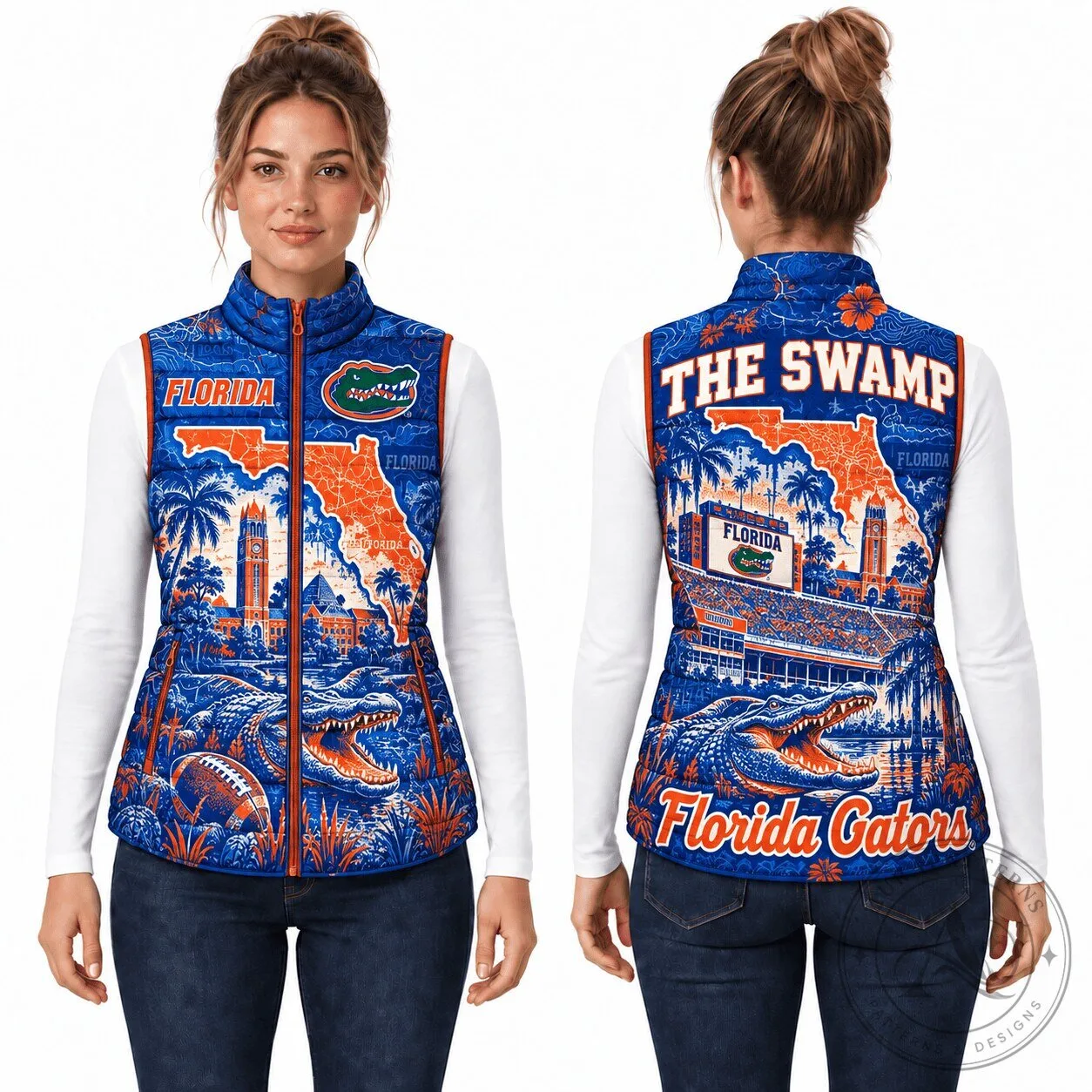 Florida Gators Football The Swamp Christmas Puffer Vest