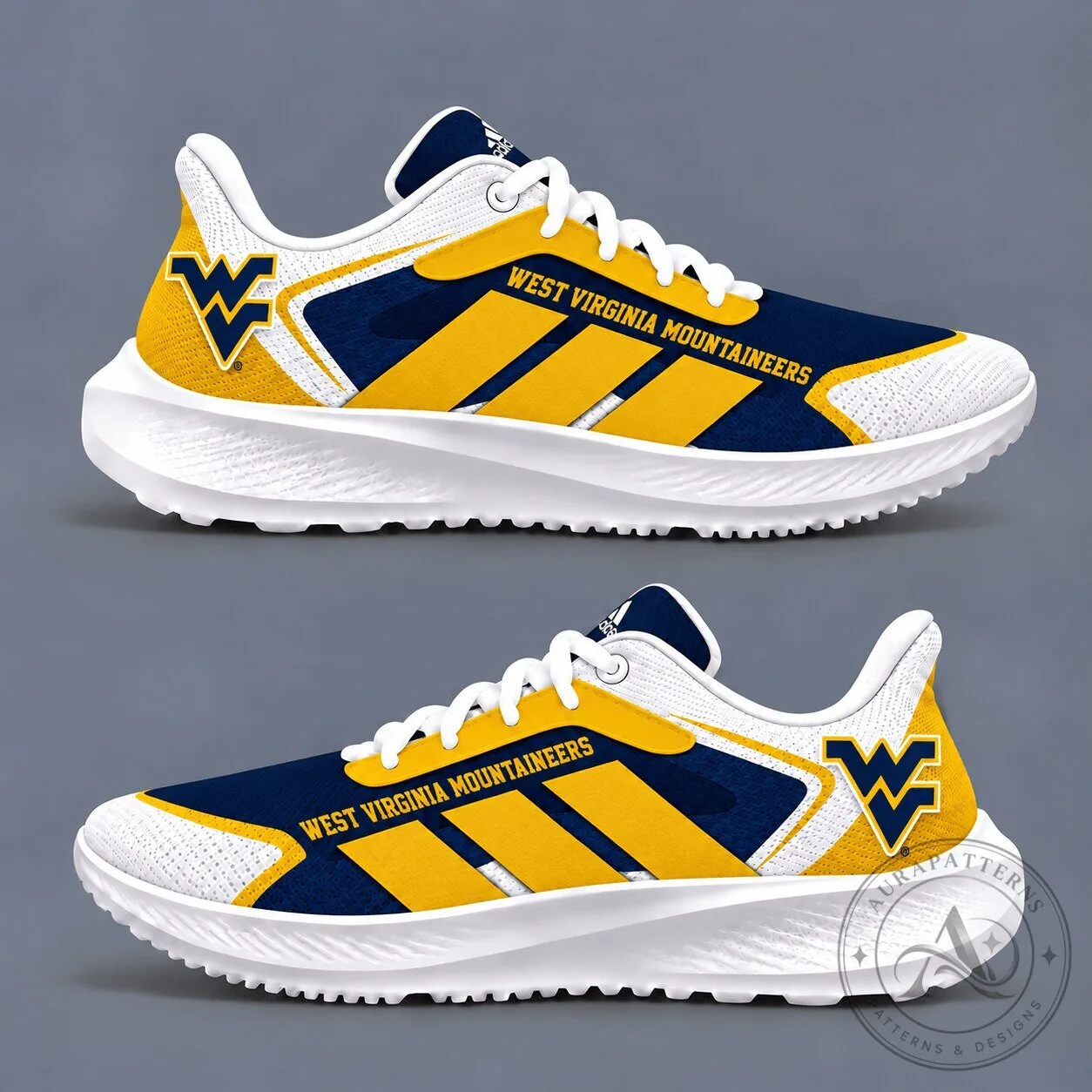 West Virginia Mountaineers Lets Go Mountaineers Victory Athletic Sneakers Shoes