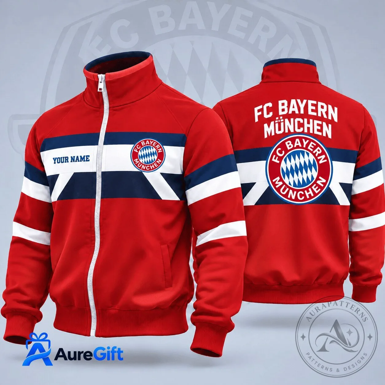 FC Bayern Munich Bundesliga Personalized Name Stand Collar Jacket