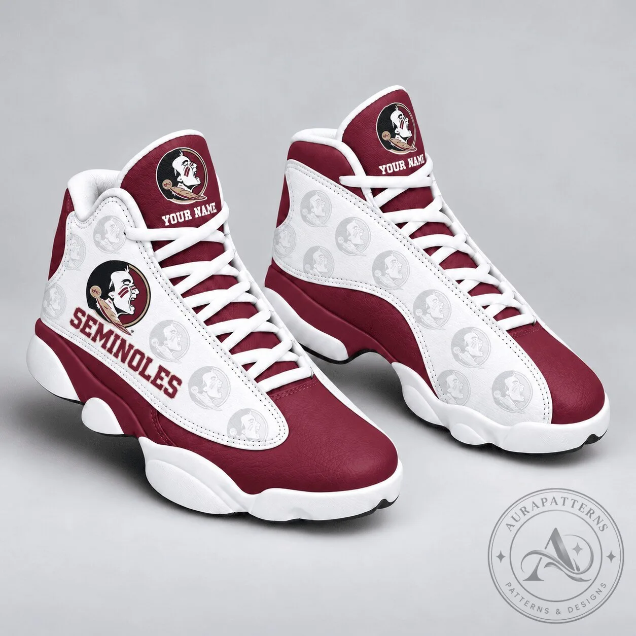 Florida State Seminoles Personalized High Top Sneakers Custom Name Shoes