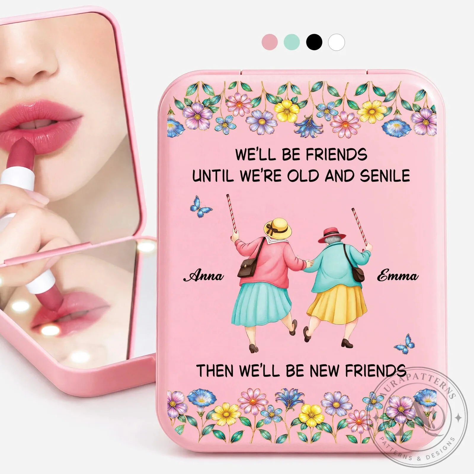 Personalized Old Friends Until Senile Compact Makeup Mirror