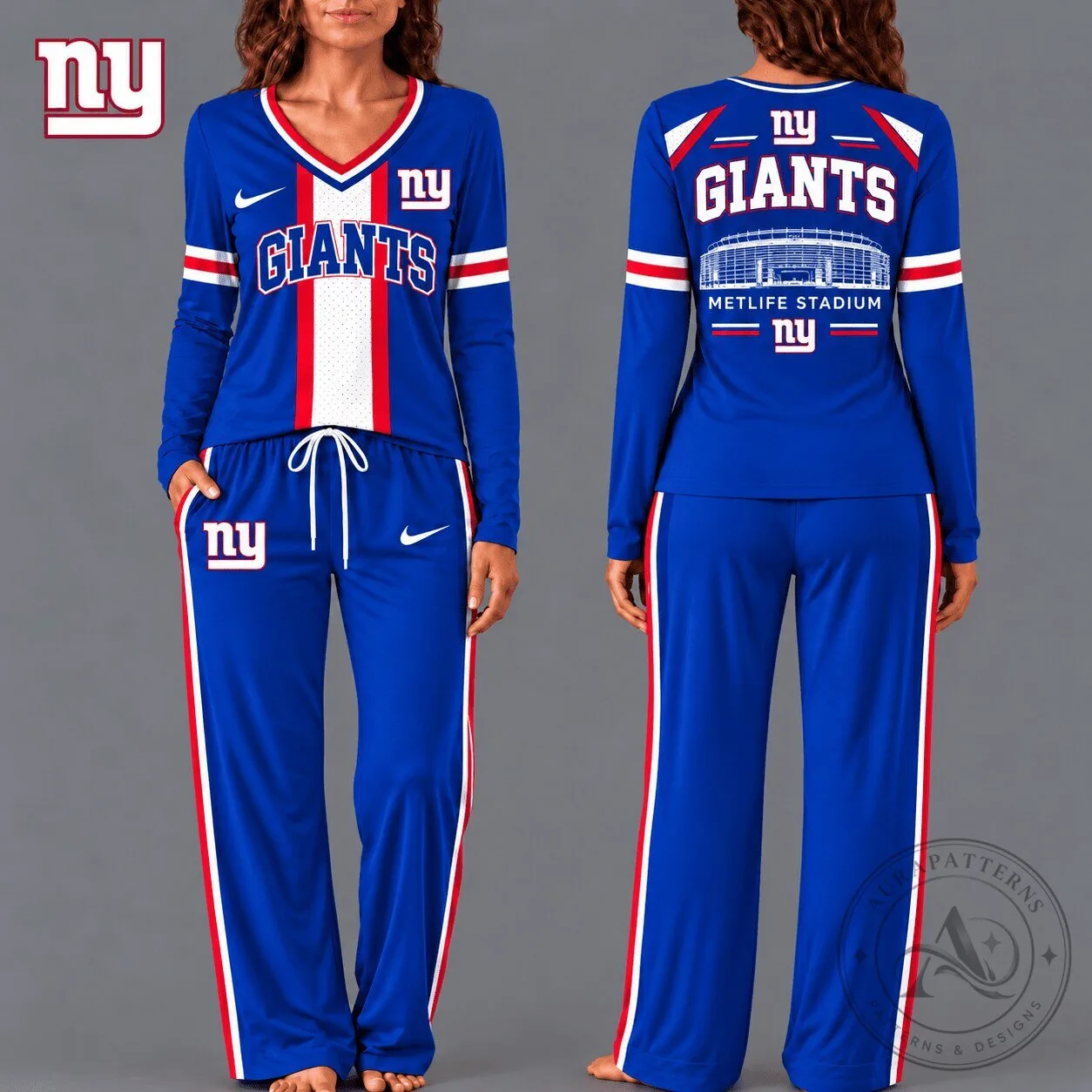 New York Giants Gameday Pajamas Set for Women