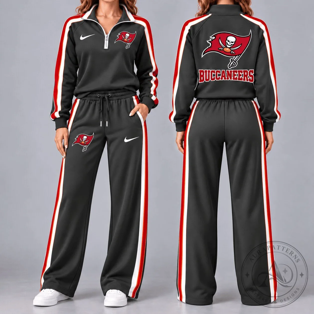 Tampa Bay Buccaneers Quarter-Zip Jacket and Pants Set for Women