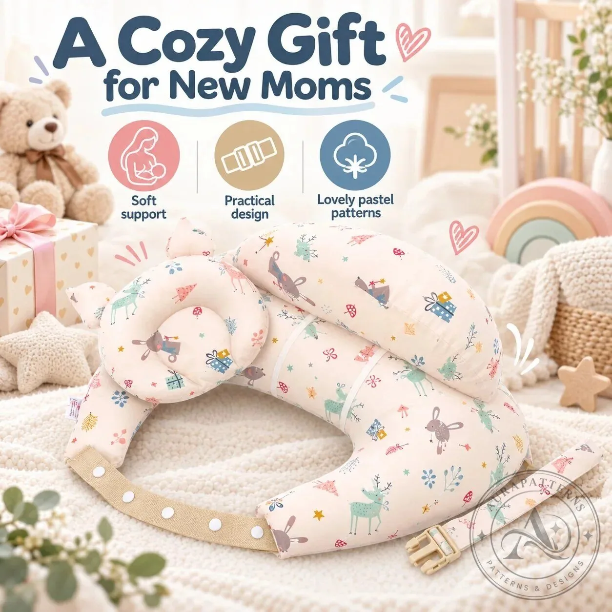 Ergonomic Nursing Pillow Hands-Free Feeding Cushion with Adjustable Shoulder Strap 17 Ergonomic Nursing Pillow Hands-Free Feeding Cushion with Adjustable Shoulder Strap