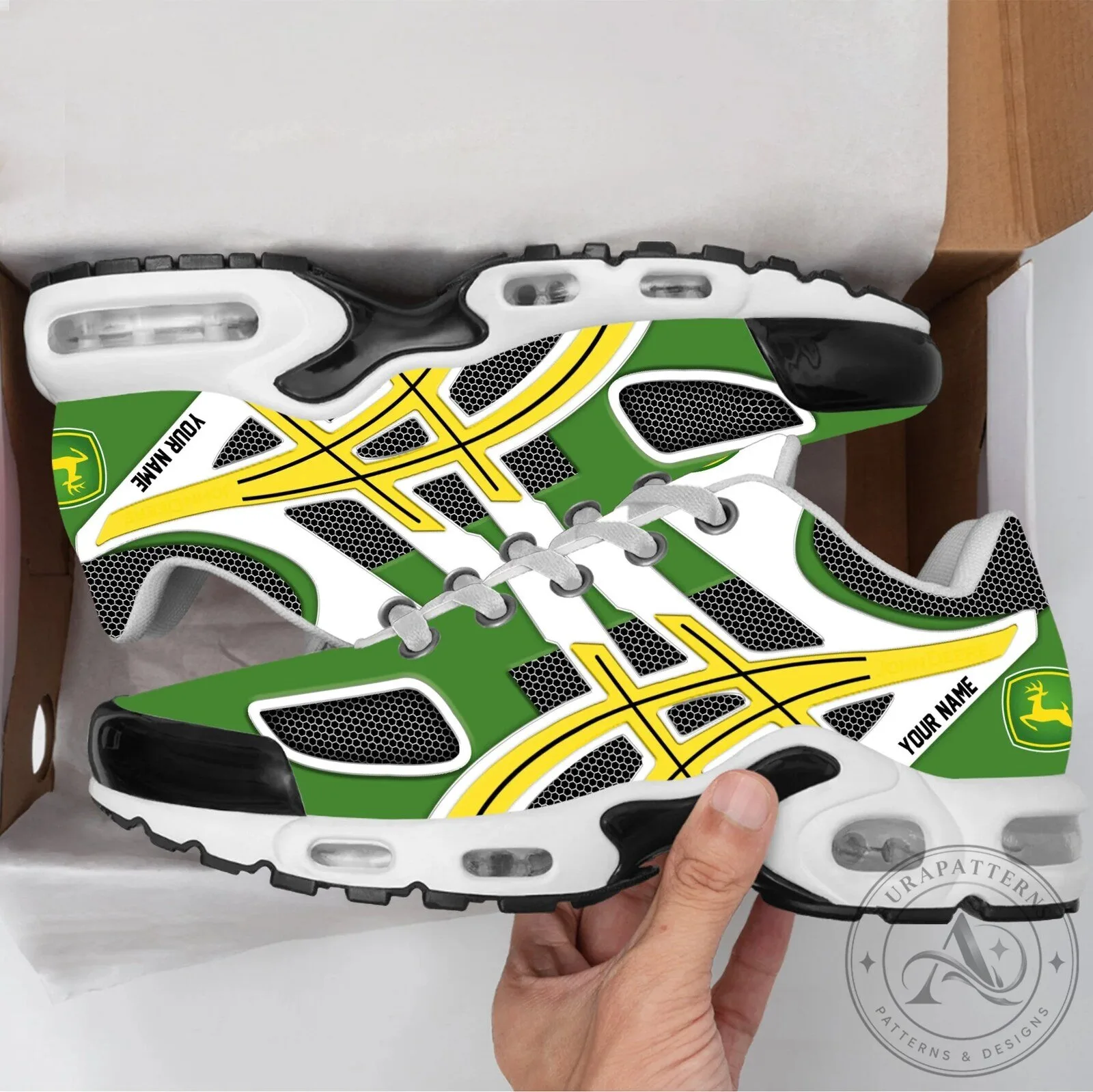 John Deere Green and Yellow Personalized Athletic Shoes 7 John Deere Green and Yellow Personalized Athletic Shoes