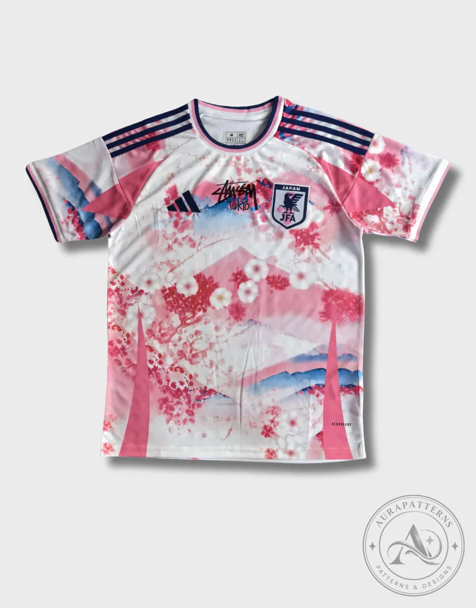 Stussy Japan Football Jersey Pink Sakura Cherry Blossom Tokyo Mountains 15 Stussy Japan Football Jersey Pink Sakura Cherry Blossom Tokyo Mountains