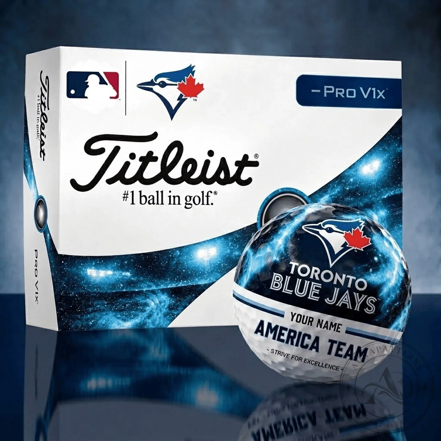 Toronto Blue Jays Personalized Golf Ball by Titleist - Pro V1x Limited Edition