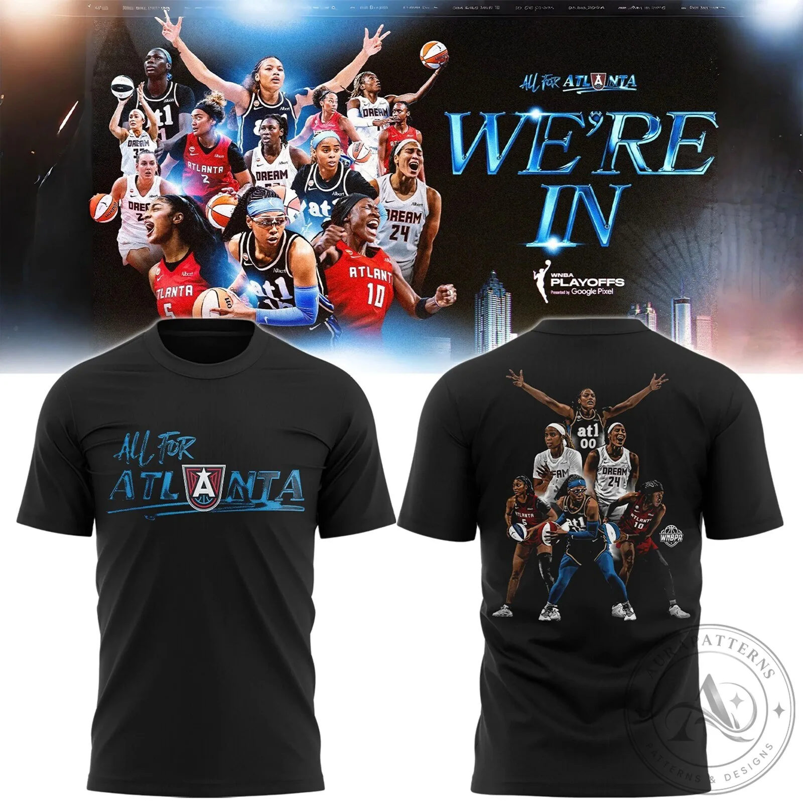2026 Playoff T-Shirt for Atlanta Dream Basketball Fans - All For Atlanta
