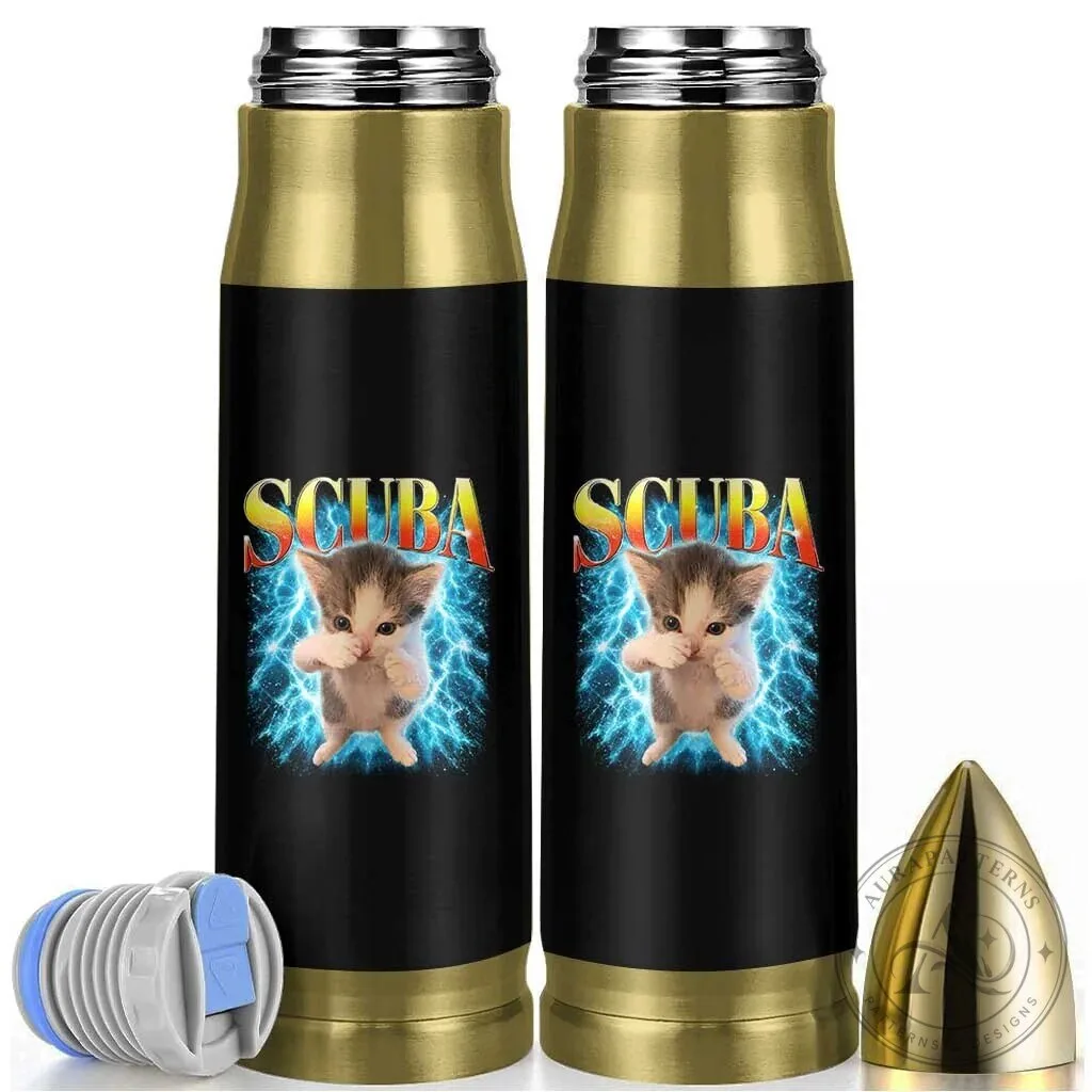 Funny Scuba Cat Dancing Meme 90s Retro Bootleg Graphic Bullet Tumbler