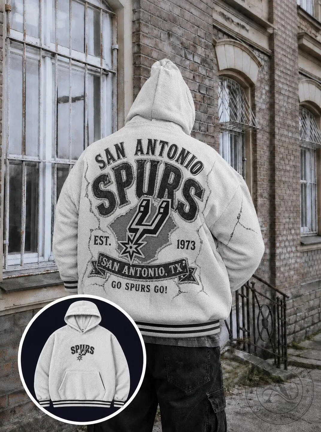Vintage Style Hoodie for San Antonio Spurs Basketball Team 2 Vintage Style Hoodie for San Antonio Spurs Basketball Team