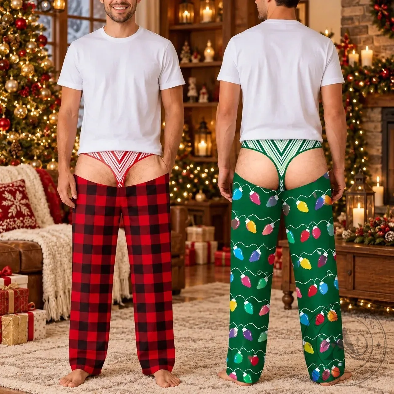 Personalized Christmas Gingerbread Holiday Pattern Men's Lounge Pants 5 Personalized Christmas Gingerbread Holiday Pattern Men