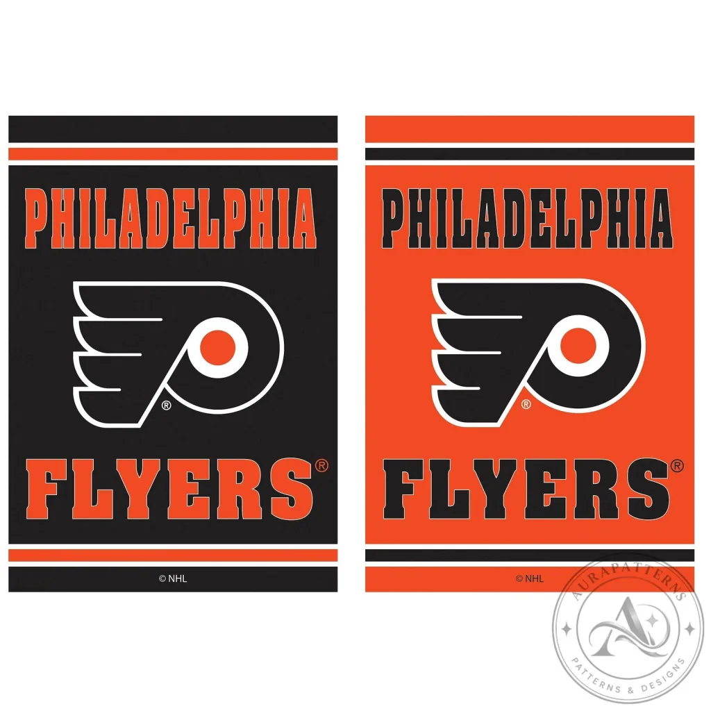 Philadelphia Flyers NHL Team Logo Black and Orange Decorative House Flag Philadelphia Flyers NHL Team Logo Black and Orange Decorative House Flag