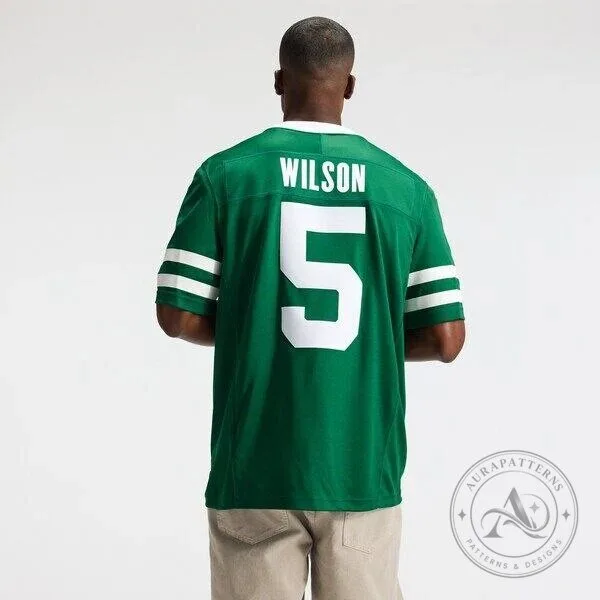 Garrett Wilson New York Jets Green Football Jersey Number 5 20 Garrett Wilson New York Jets Green Football Jersey Number 5