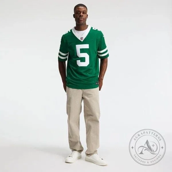 Garrett Wilson New York Jets Green Football Jersey Number 5 21 Garrett Wilson New York Jets Green Football Jersey Number 5