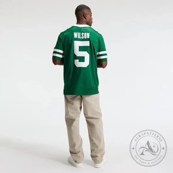 Garrett Wilson New York Jets Green Football Jersey Number 5 22 Garrett Wilson New York Jets Green Football Jersey Number 5