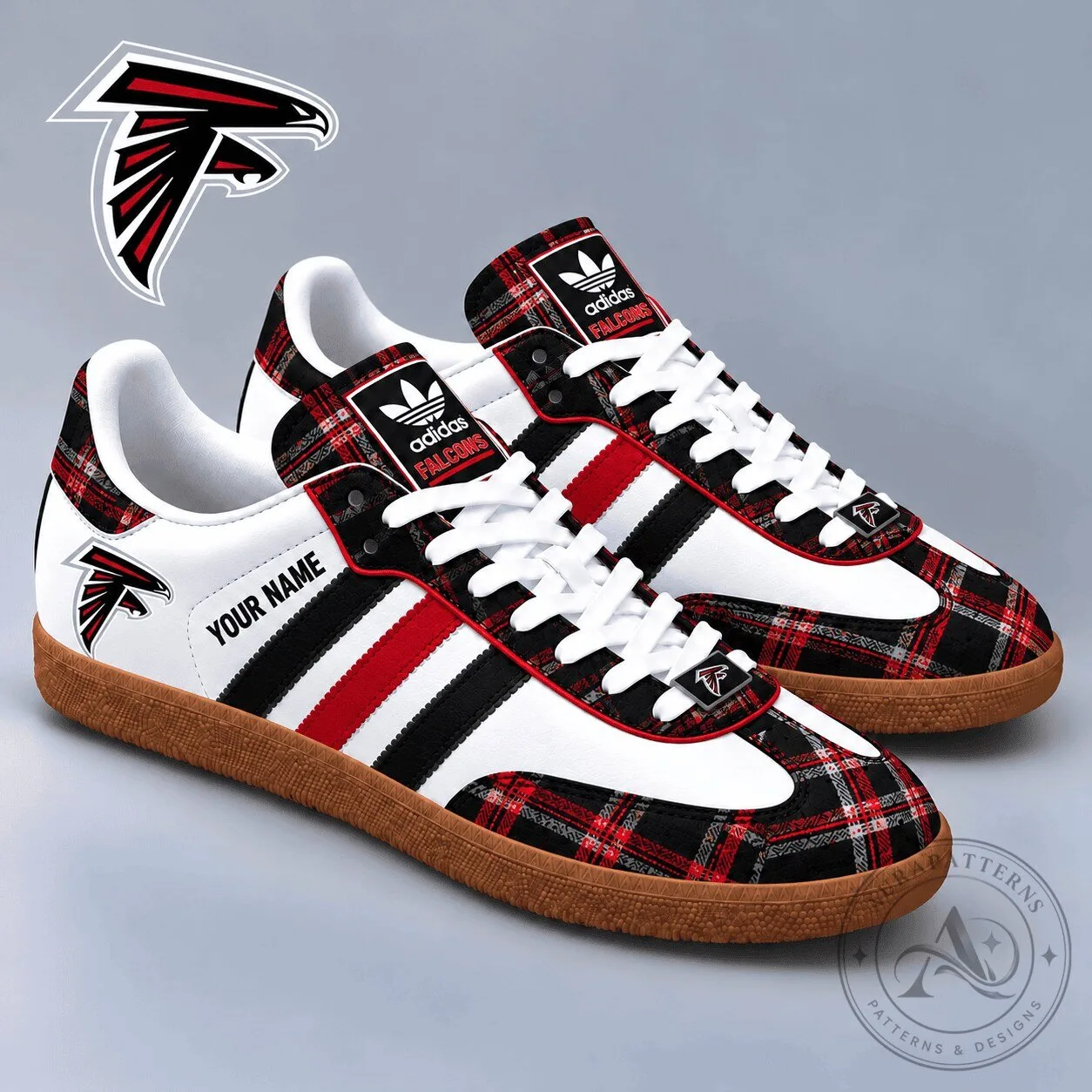 Atlanta Falcons NFL Plaid Pattern Vintage Samba Style Shoes