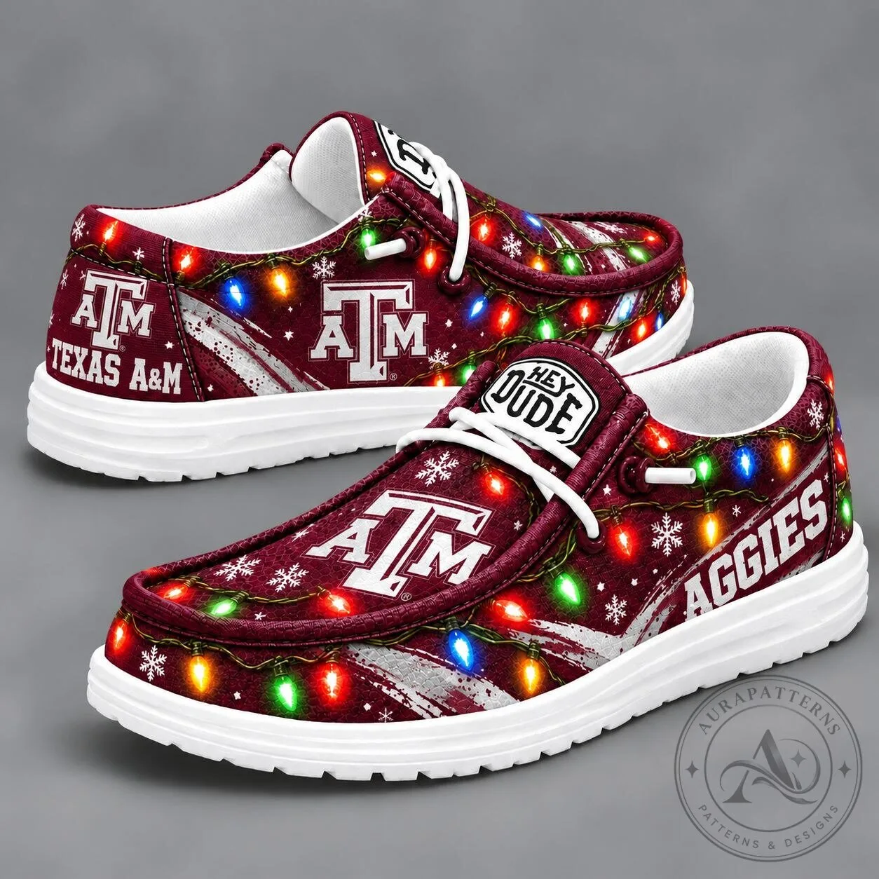 Texas A&M Aggies Christmas Holiday Light Loafer Shoes