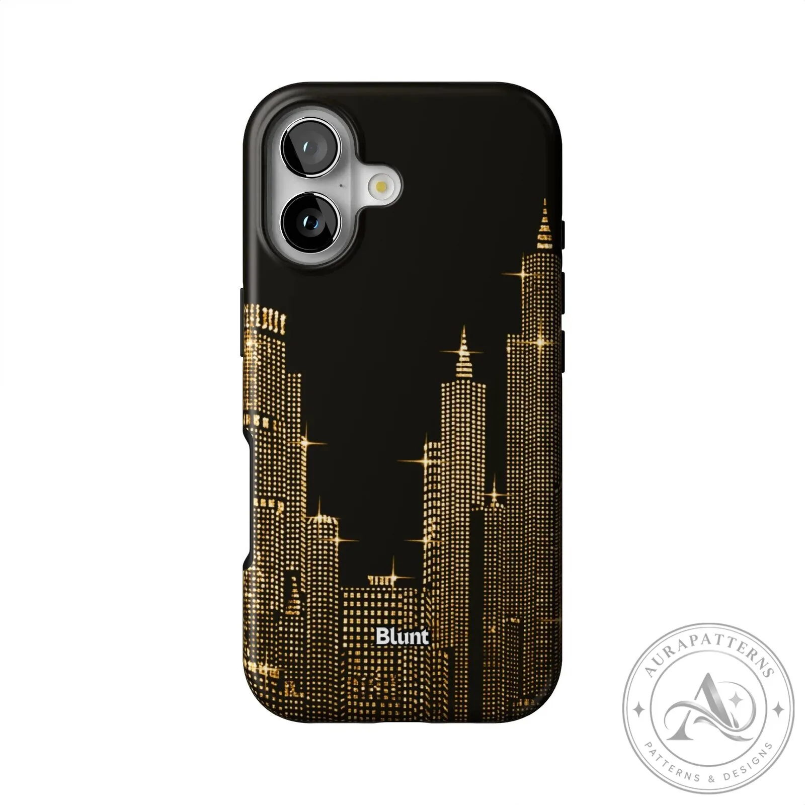New York City Skyline Gold Glitter iPhone Case