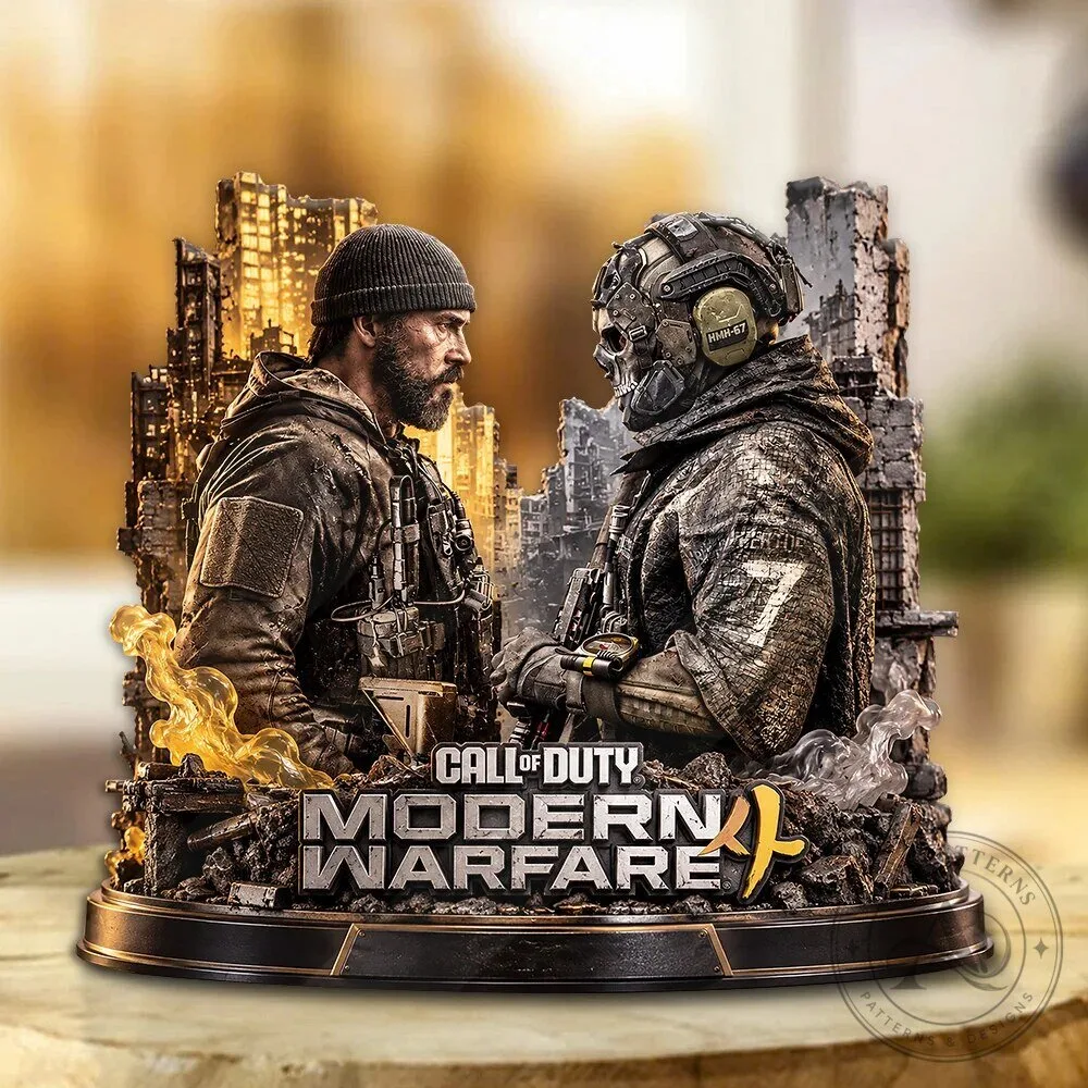 Call of Duty Modern Warfare Video Game Captain Price and Ghost Acrylic Plaque